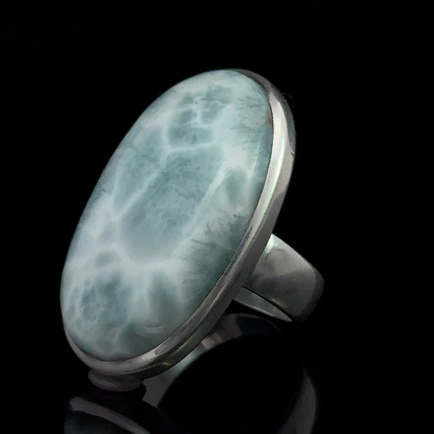 Gredzens Larimar 20. izmērs; sudrabs 925