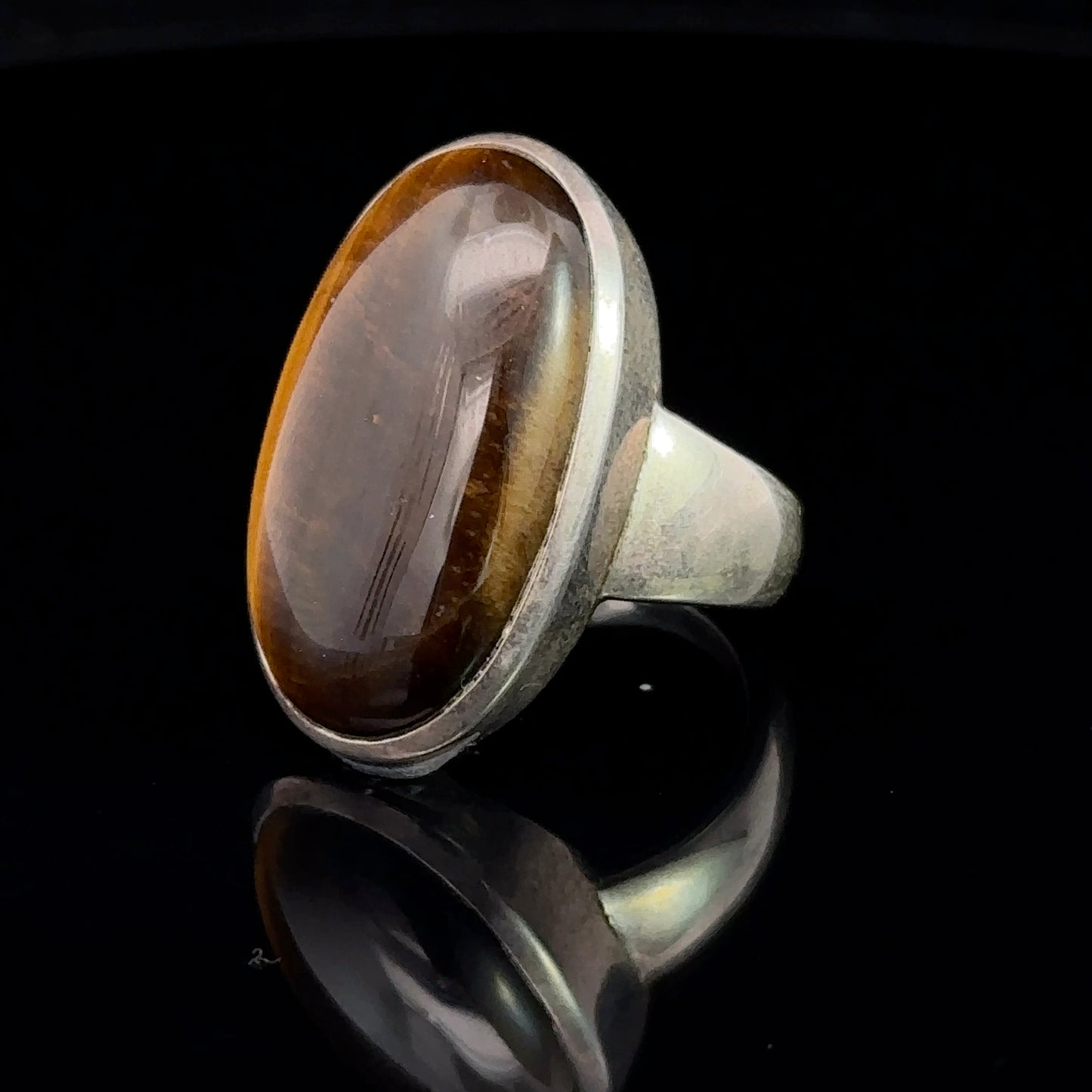 Tiger Eye Ring Silver 925 Size 18