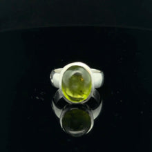 Load image into Gallery viewer, Peridot ring, 8g, size 17; 925 sterling silver
