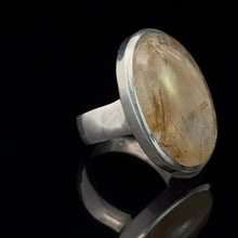 Lejupielādēt attēlu galerijas skatītājā, Kvarca gredzens ar rutila, 17. izmērs; sudrabs 925