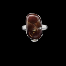 Lejupielādēt attēlu galerijas skatītājā, Gredzens Uguns Ahāts, 15. izmērs: sudrabs 925