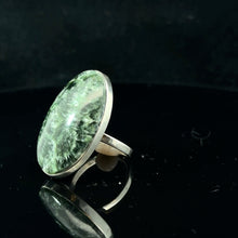 Lejupielādēt attēlu galerijas skatītājā, Serafinīta gredzens, 10g, akmens 20 x 35mm, izmērs 19; 925. proves sudrabs