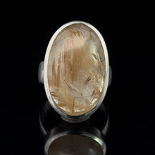 Lejupielādēt attēlu galerijas skatītājā, Kvarca gredzens ar rutila, 17. izmērs; sudrabs 925