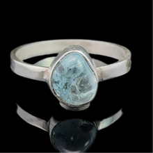 Lejupielādēt attēlu galerijas skatītājā, Akvamarīna gredzens 15 izmērs, sudrabs 925
