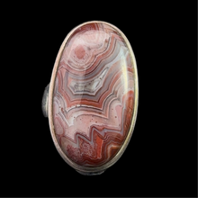 Lejupielādēt attēlu galerijas skatītājā, Ahāta gredzens, izmērs 17,5; sudrabs 925