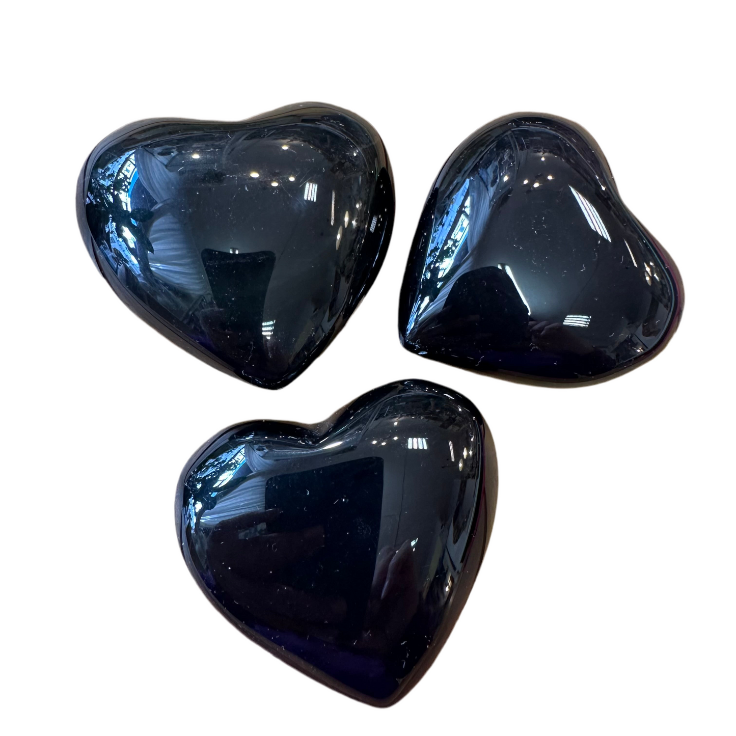 Natural rainbow obsidian heart 72 g 6×4 cm