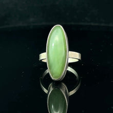 Load image into Gallery viewer, Sayany Nephrite Ring 17.5, size 6.75 g; 8 x 30 mm; 925 sterling silver stone