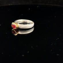 Load image into Gallery viewer, Garnet ring, size 16.5; 925 sterling silver