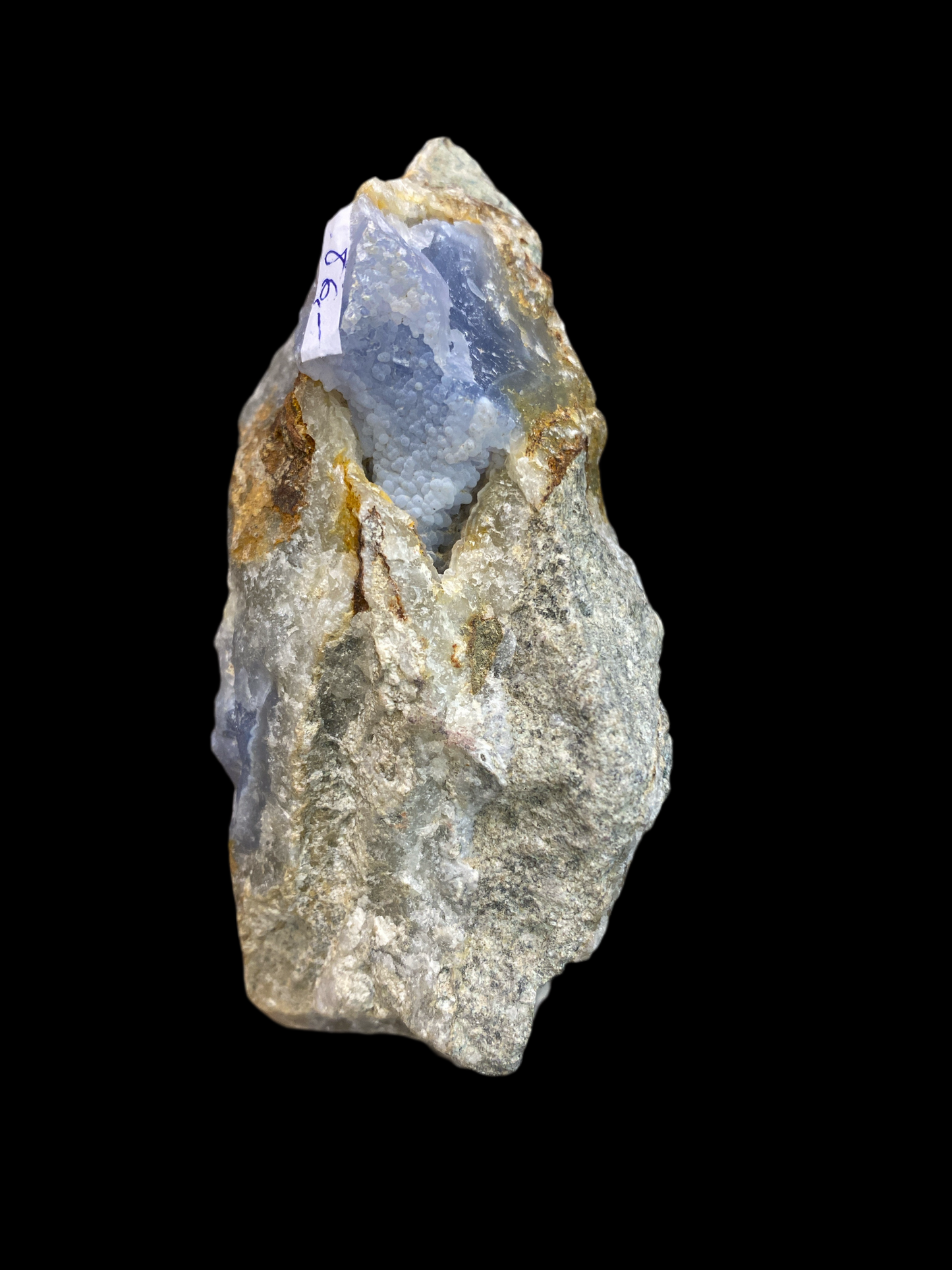 Blue Agate with Quartz 486 g 4 × 11 cm