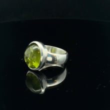 Load image into Gallery viewer, Peridot ring, 8g, size 17; 925 sterling silver