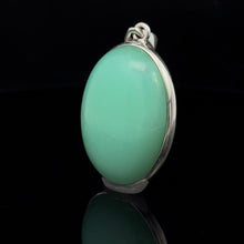 Load image into Gallery viewer, Pendant Chrysoprase 3.5cm*2.5cm: silver 925