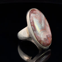 Lejupielādēt attēlu galerijas skatītājā, Ahāta gredzens, izmērs 17,5; sudrabs 925