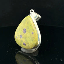 Load image into Gallery viewer, Atlantisite pendant (stichtite and serpentine) 12 g, 30 x 35 mm; 925 silver