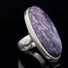 Lejupielādēt attēlu galerijas skatītājā, Šaroīta gredzens; 18. izmērs; sudrabs 925