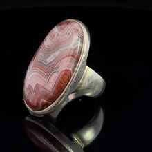 Lejupielādēt attēlu galerijas skatītājā, Ahāta gredzens, izmērs 17,5; sudrabs 925