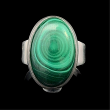 Lejupielādēt attēlu galerijas skatītājā, Gredzens malahīts; 16,5; sudrabs 925