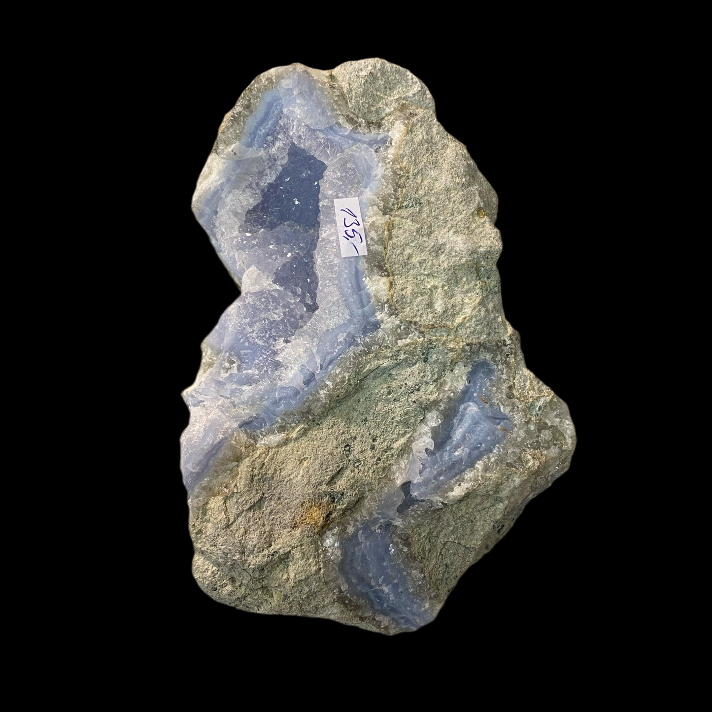 Blue Agate with Quartz 906 g 5 × 14 cm