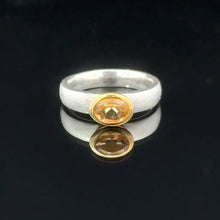 Lejupielādēt attēlu galerijas skatītājā, Citrīna gredzens; 17. izmērs; sudrabs 925