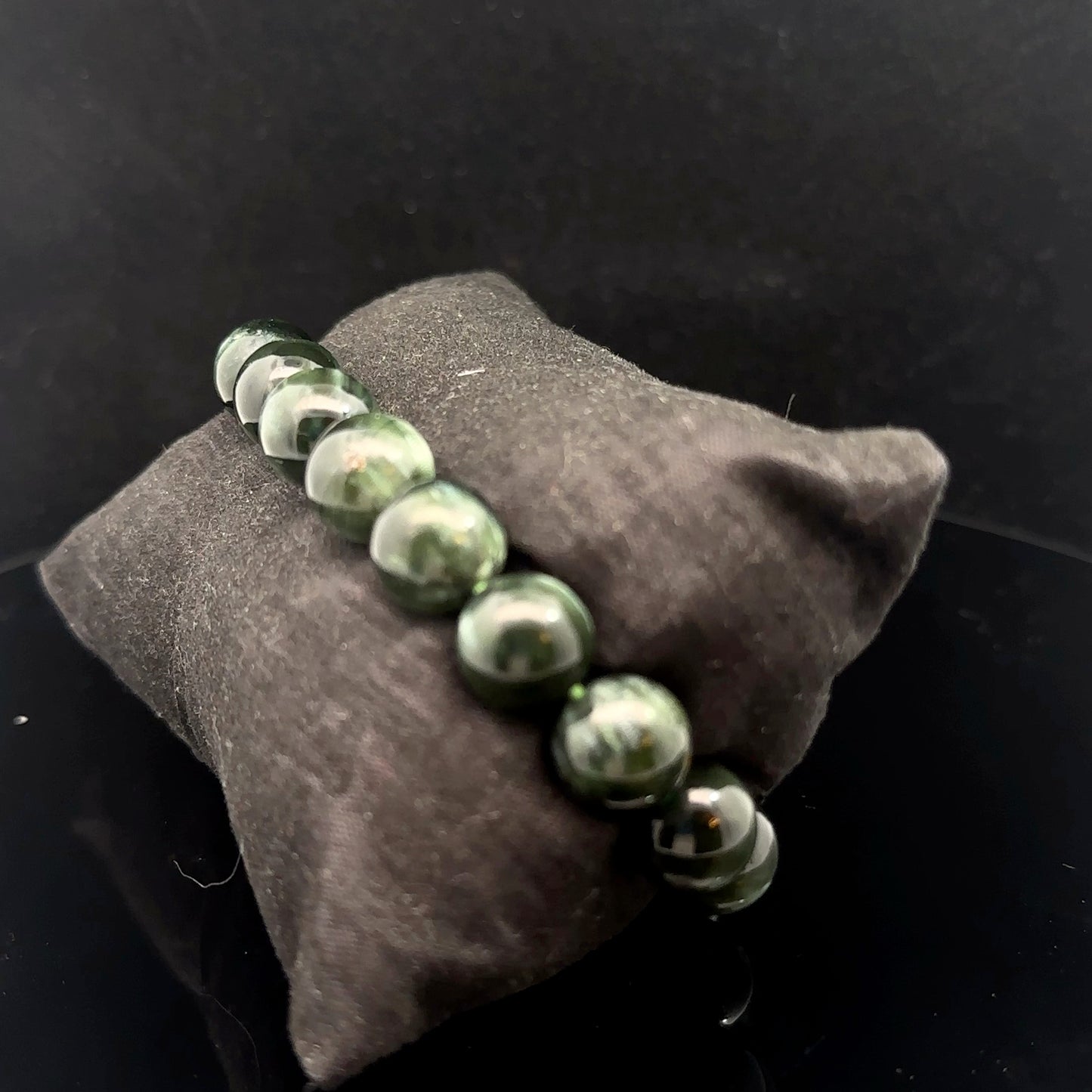 Serafinīta aproces pērlītes 10 mm, 19 gab.