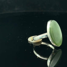 Load image into Gallery viewer, Sayany Jade Ring, 3.75g, size 17, stone 10 x 20mm; 925 sterling silver