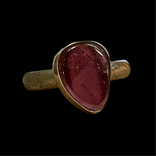 Load image into Gallery viewer, Pink Tourmaline Ring with Melchior, size 17.5
