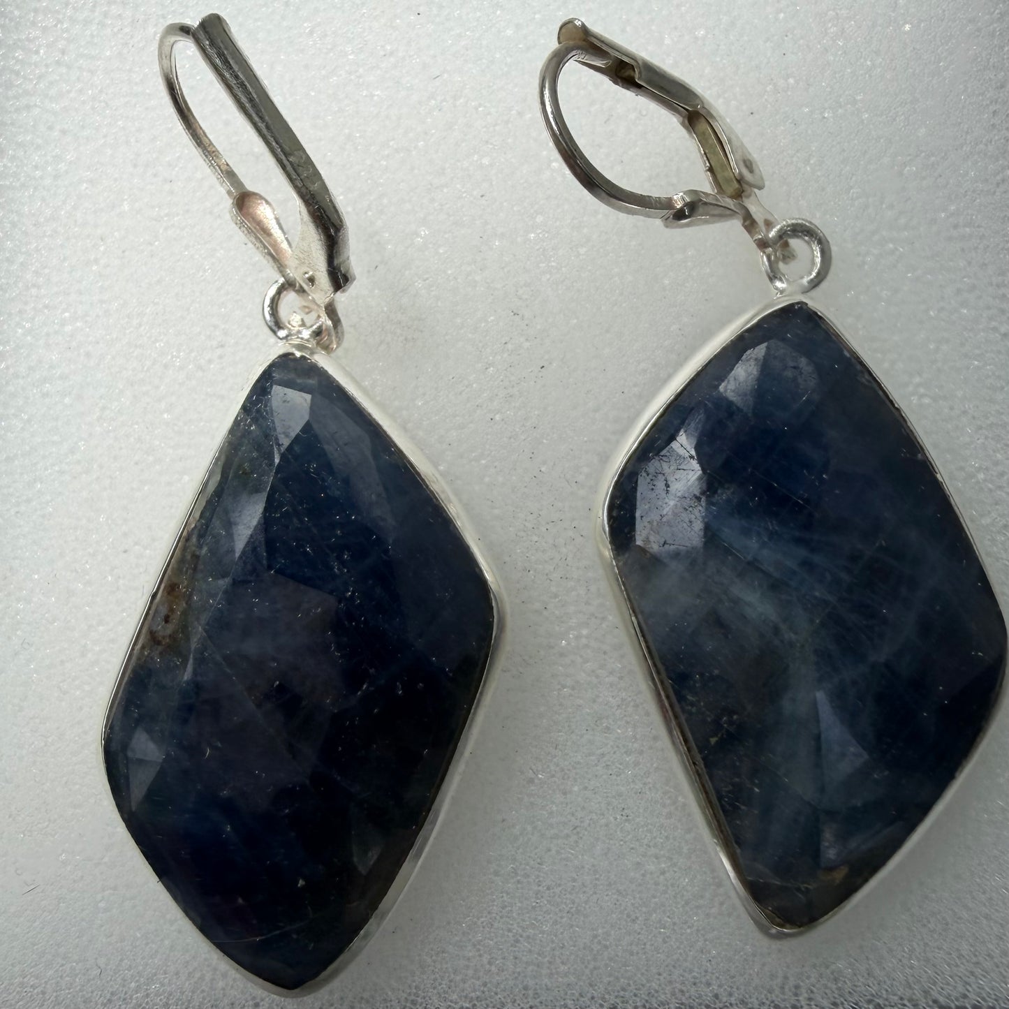Sapphire Earrings 4 cm Silver 925