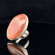 Загрузить изображение в средство просмотра галереи, Sunstone Feldspar Ring Silver 925 Size 17.5 Stone 22 × 40 mm 19 g