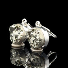 Load image into Gallery viewer, Pyrite Earrings 25 mm 10×10 mm Silver 925