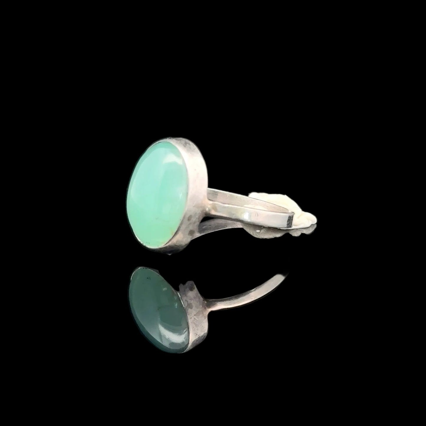 Chrysoprase Ring, Size 16, Weight 12.3 g, Stone Size 10 × 14 mm, 925 Sterling Silver