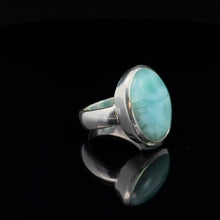 Lejupielādēt attēlu galerijas skatītājā, Larimar gredzens, 16,5 izmērs, 925 sudrabs