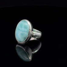 Lejupielādēt attēlu galerijas skatītājā, Larimar gredzens, 16,5 izmērs, 925 sudrabs