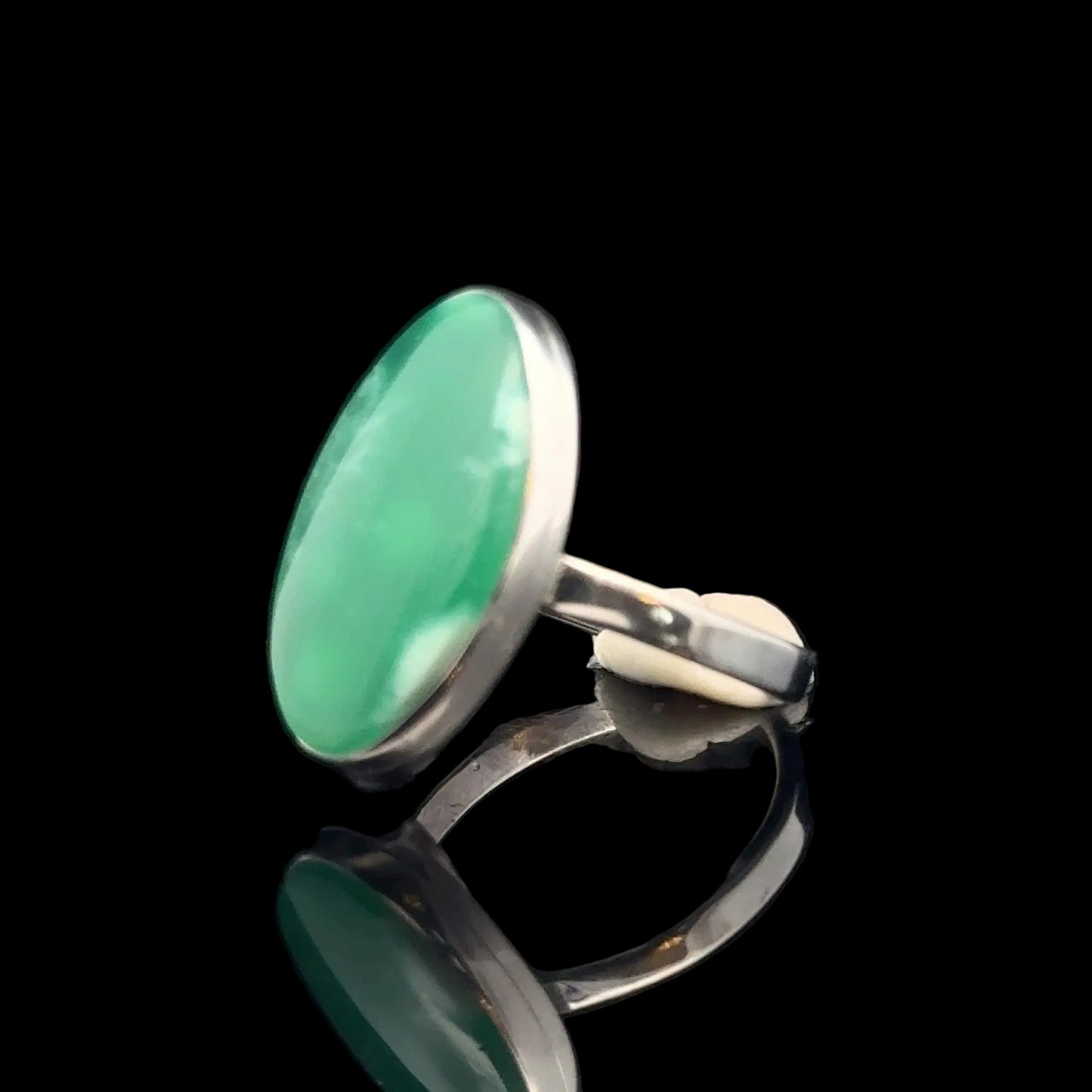 Chrysoprase Ring Silver 925 Natural Gemstone 19.9 g