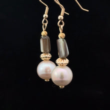 Load image into Gallery viewer, Earrings Pearl: 925 silver 14k gold plated