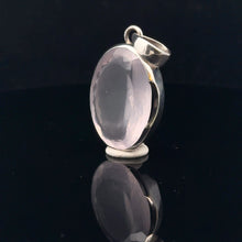 Load image into Gallery viewer, Rose Quartz Pendant Silver 925 42 mm