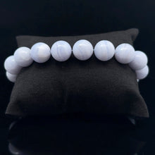 Lejupielādēt attēlu galerijas skatītājā, Rokassprādze Agate zila 11mm, 16 krelles