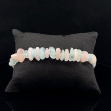 Lejupielādēt attēlu galerijas skatītājā, Berila rokassprādze - Morganīts un akvamarīns, 8mm, 45 krelles