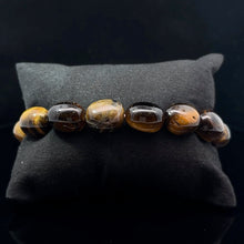 Load image into Gallery viewer, Natural tiger eye and bull's eye bracelet 10 mm 22 beads