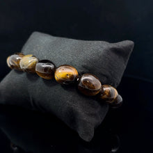 Load image into Gallery viewer, Natural tiger eye and bull's eye bracelet 10 mm 22 beads