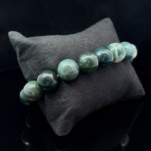 Load image into Gallery viewer, Bracelet Agate moss 11mm 17 beads