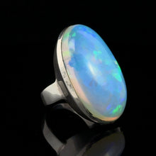 Загрузить изображение в средство просмотра галереи, Ethiopian opal ring silver 925 size 19.5 large natural opal 35x22mm