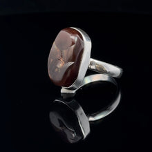 Lejupielādēt attēlu galerijas skatītājā, Gredzens Uguns Ahāts, 15. izmērs: sudrabs 925