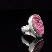 Load image into Gallery viewer, Cobalt Calcite Ring, size 17; 925 Sterling Silver