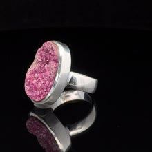 Load image into Gallery viewer, Cobalt Calcite Ring, size 17; 925 Sterling Silver
