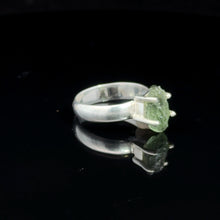 Load image into Gallery viewer, Wild Moldavite ring, size 16.5; 925 sterling silver