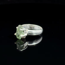 Load image into Gallery viewer, Wild Moldavite ring, size 16.5; 925 sterling silver