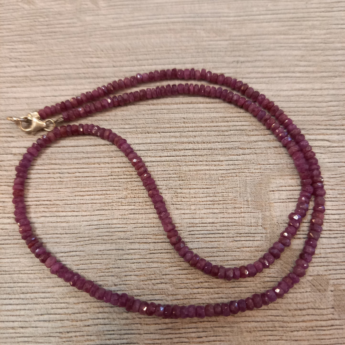 Ruby necklace, 4mm beads, 45cm