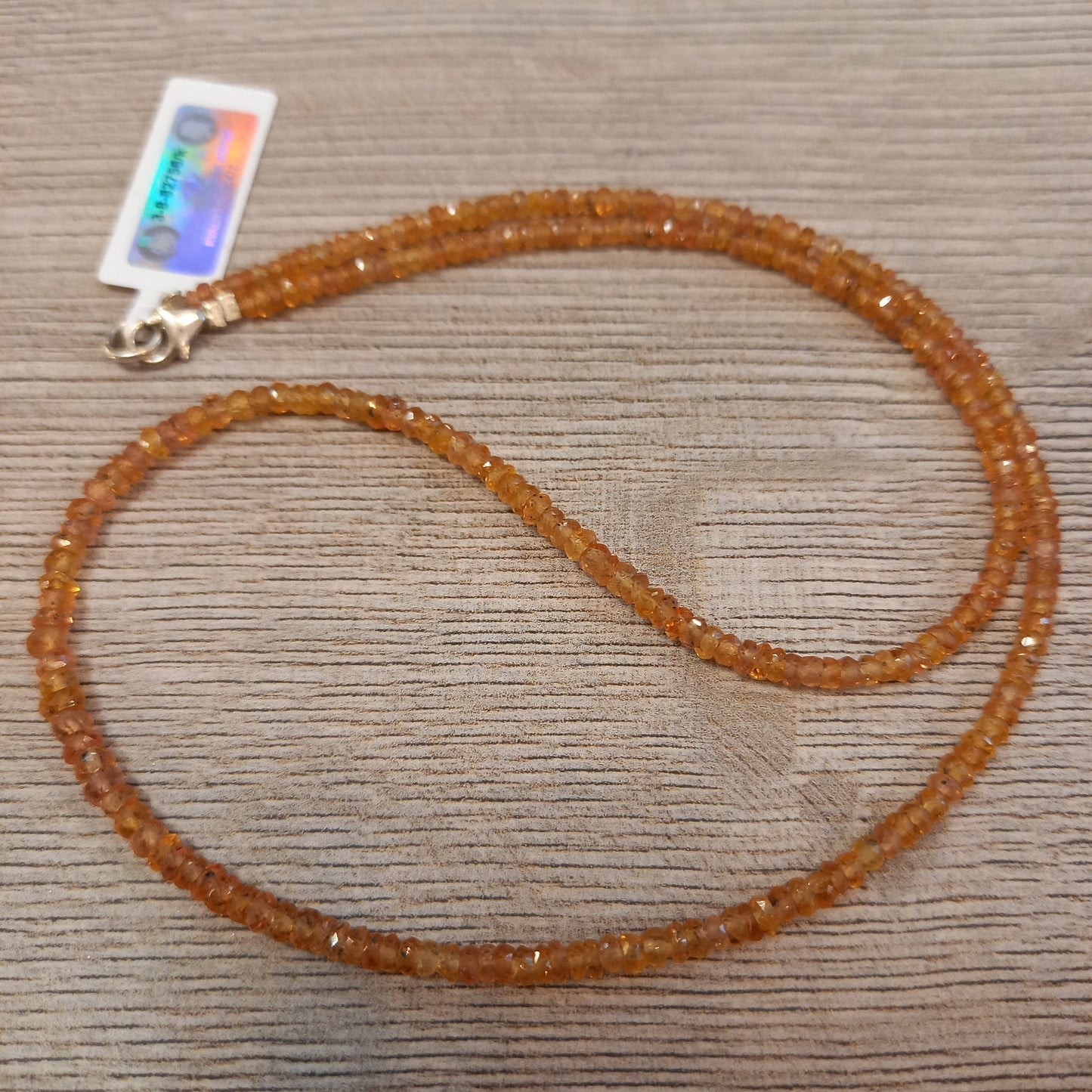 Yellow sapphire necklace, 3mm beads, 45cm