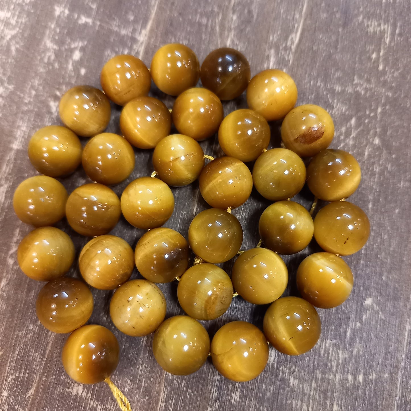 Tiger Eye Beads 11 mm 33 pcs