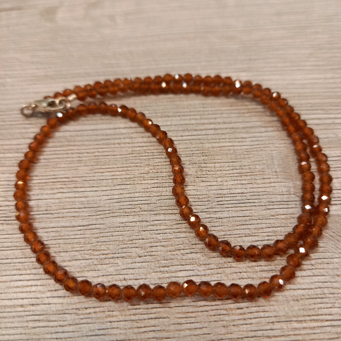 Spessartite garnet necklace, 3mm beads, 45cm