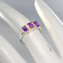 Load image into Gallery viewer, Amethyst ring, 2 grams, size 16.5; 925 silver